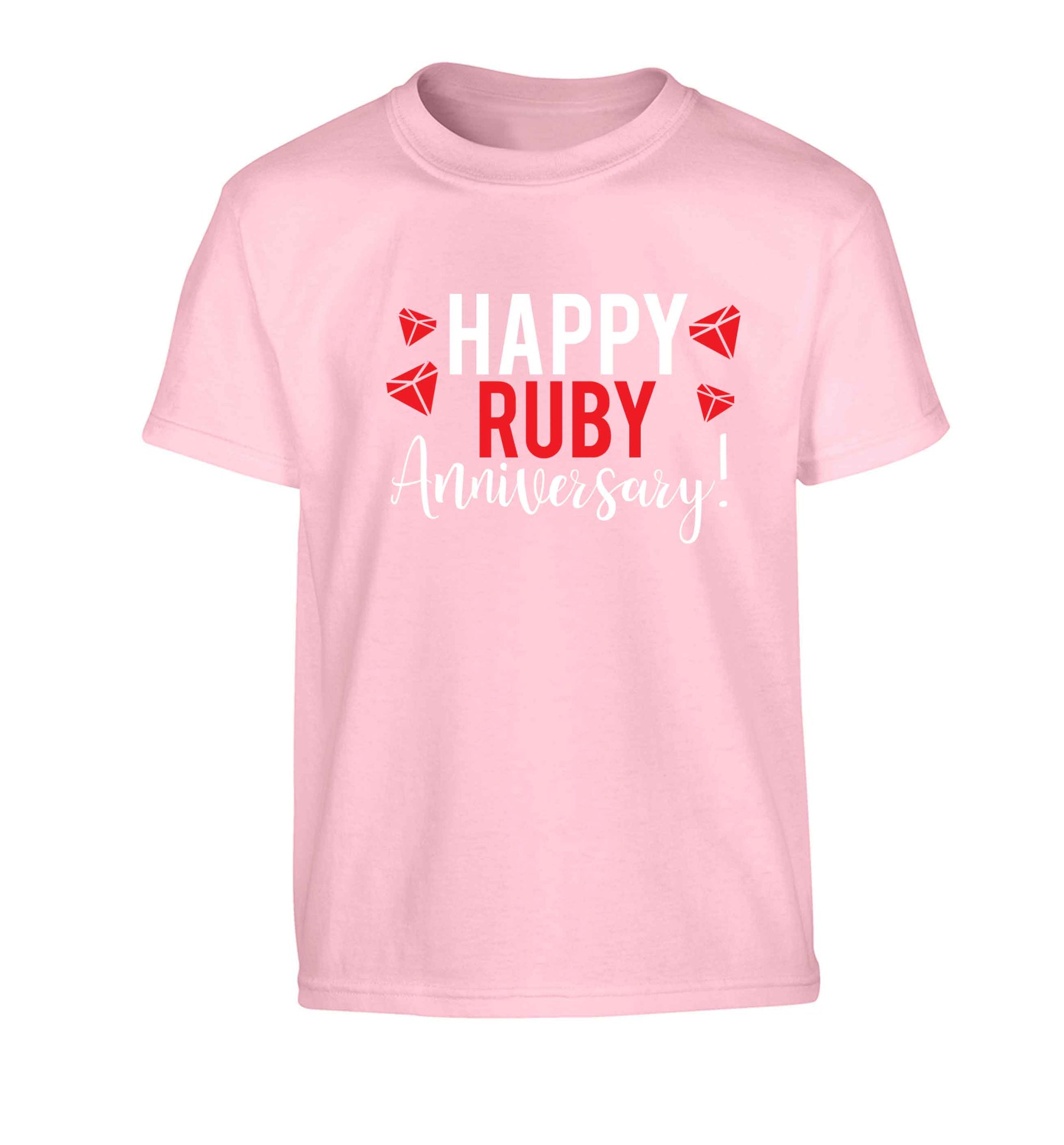 Happy ruby anniversary! Children's light pink Tshirt 12-13 Years