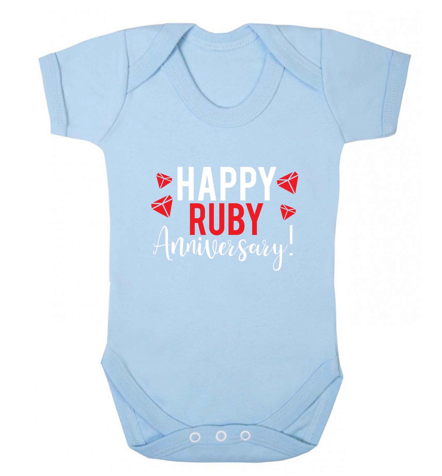 Happy ruby anniversary! baby vest pale blue 18-24 months