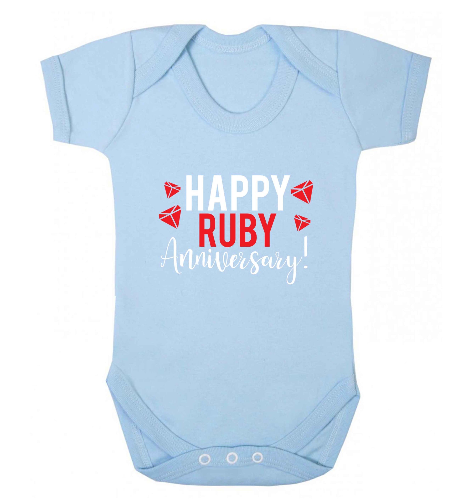 Happy ruby anniversary! baby vest pale blue 18-24 months