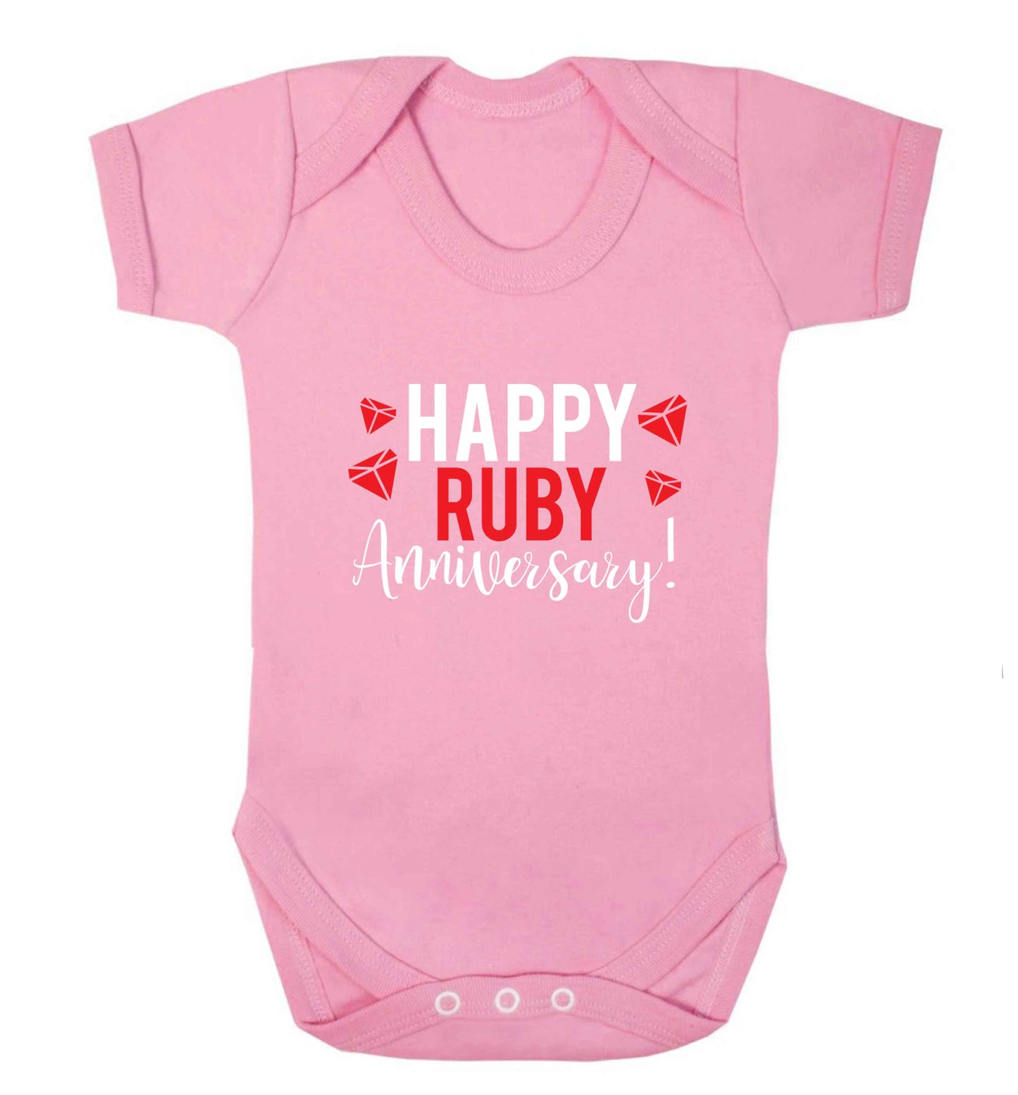 Happy ruby anniversary! baby vest pale pink 18-24 months