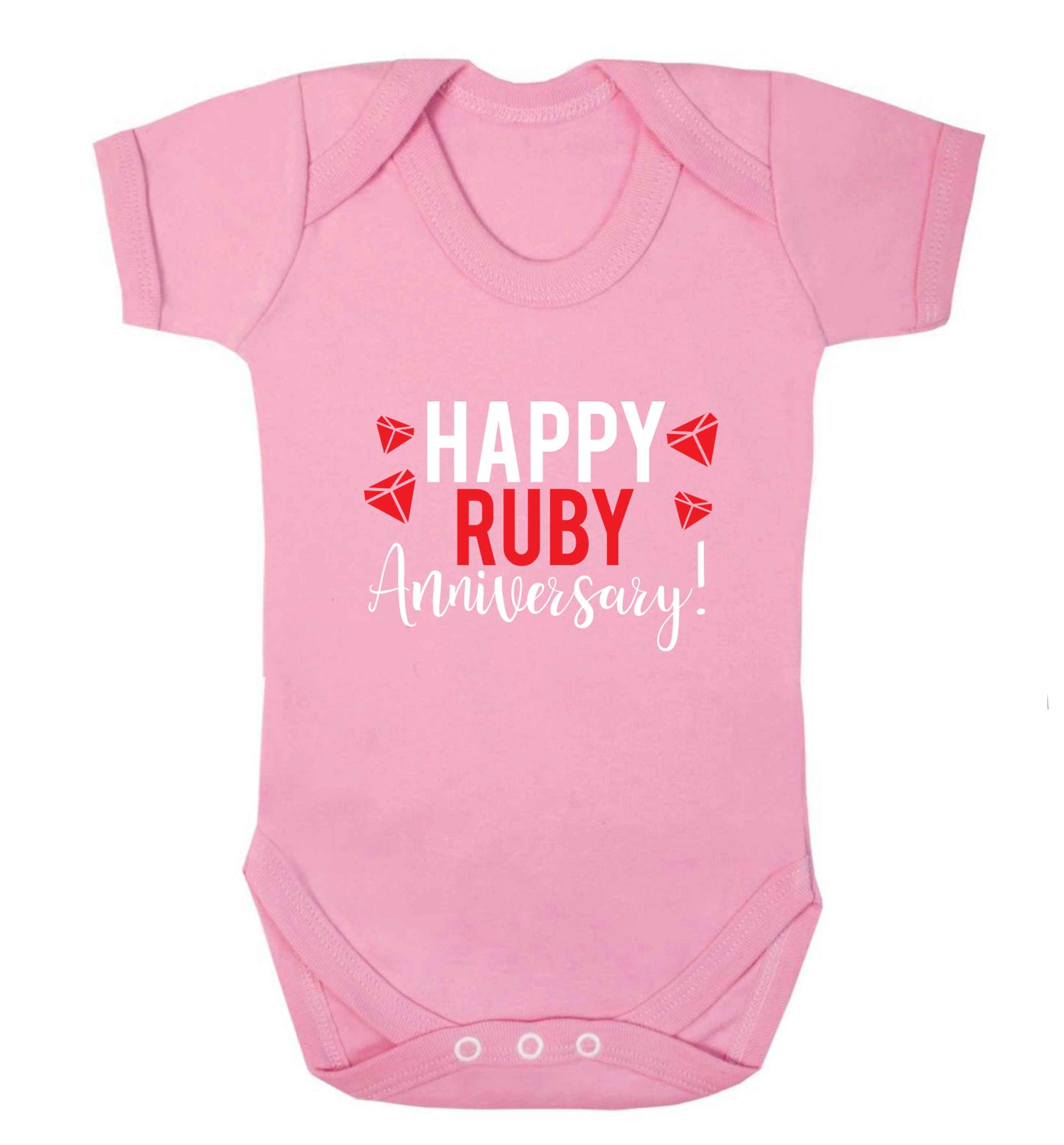 Happy ruby anniversary! baby vest pale pink 18-24 months