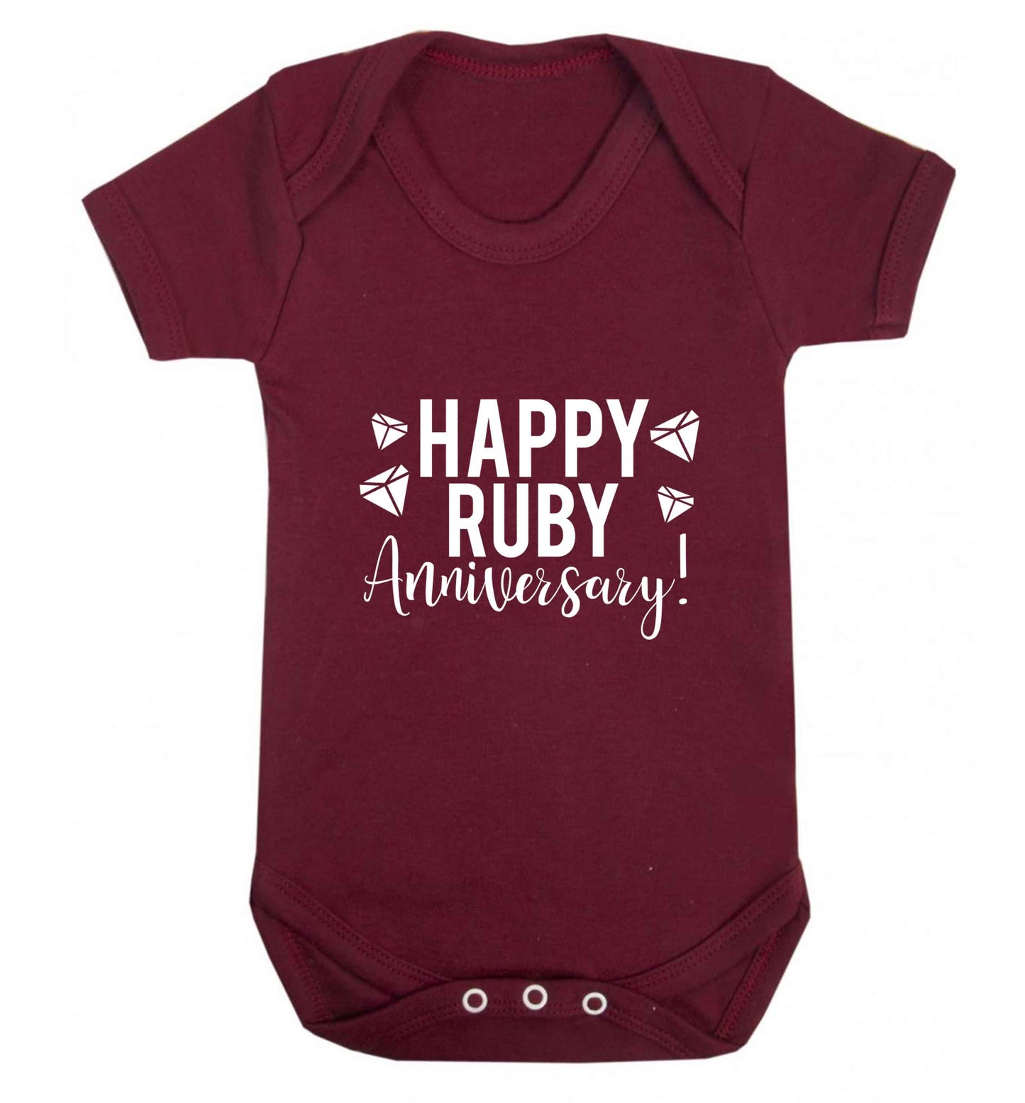 Happy ruby anniversary! baby vest maroon 18-24 months