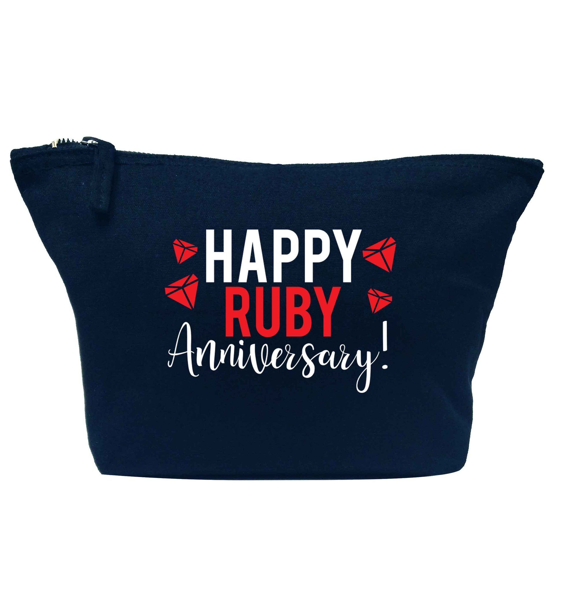 Happy ruby anniversary! navy makeup bag