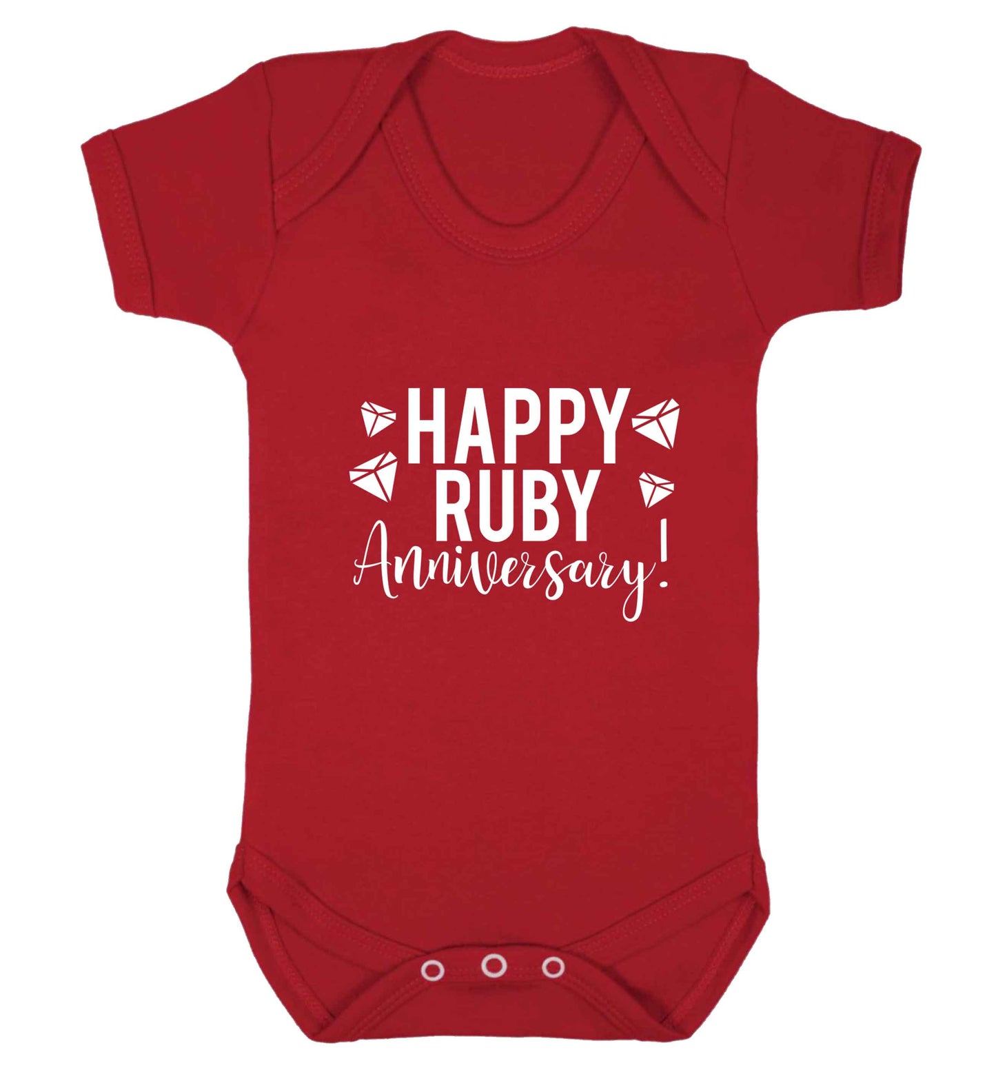 Happy ruby anniversary! baby vest red 18-24 months