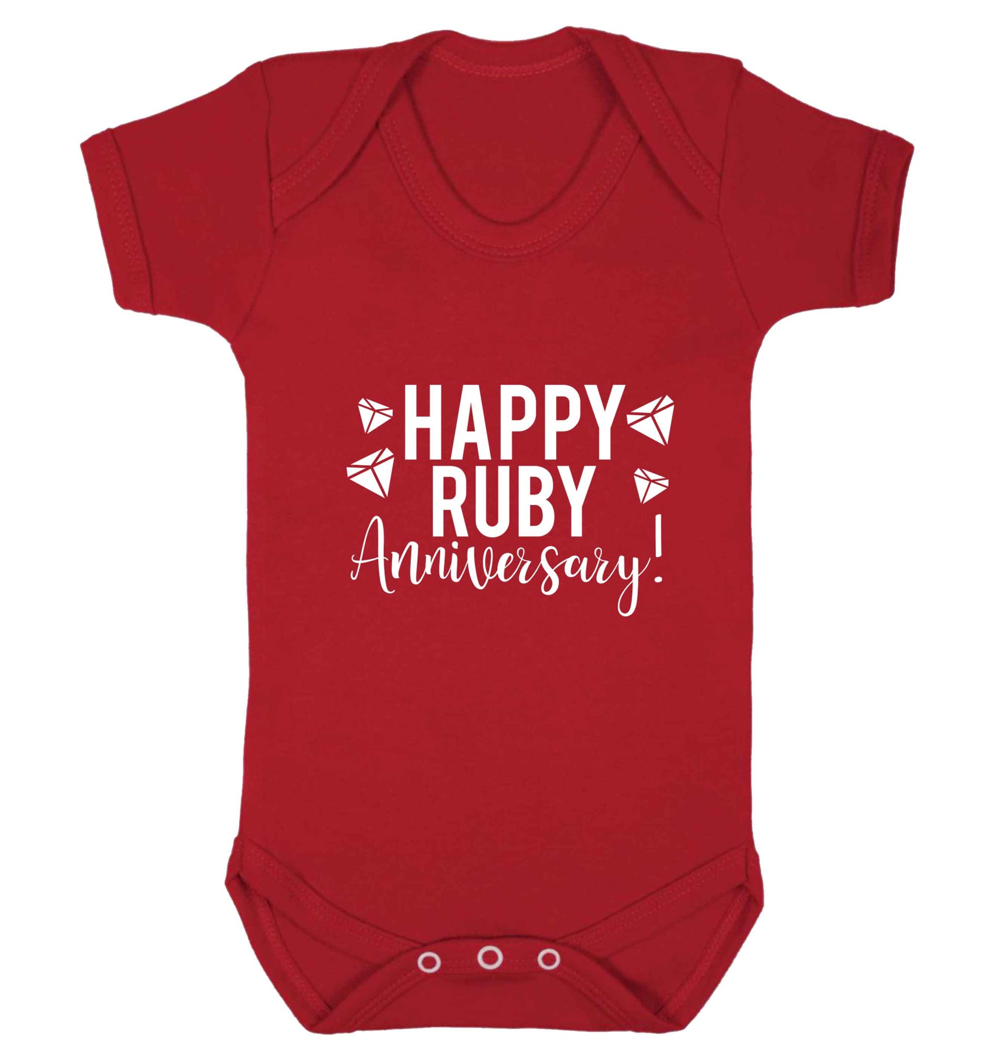 Happy ruby anniversary! baby vest red 18-24 months