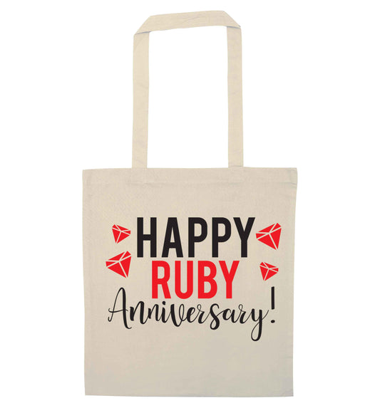Happy ruby anniversary! natural tote bag