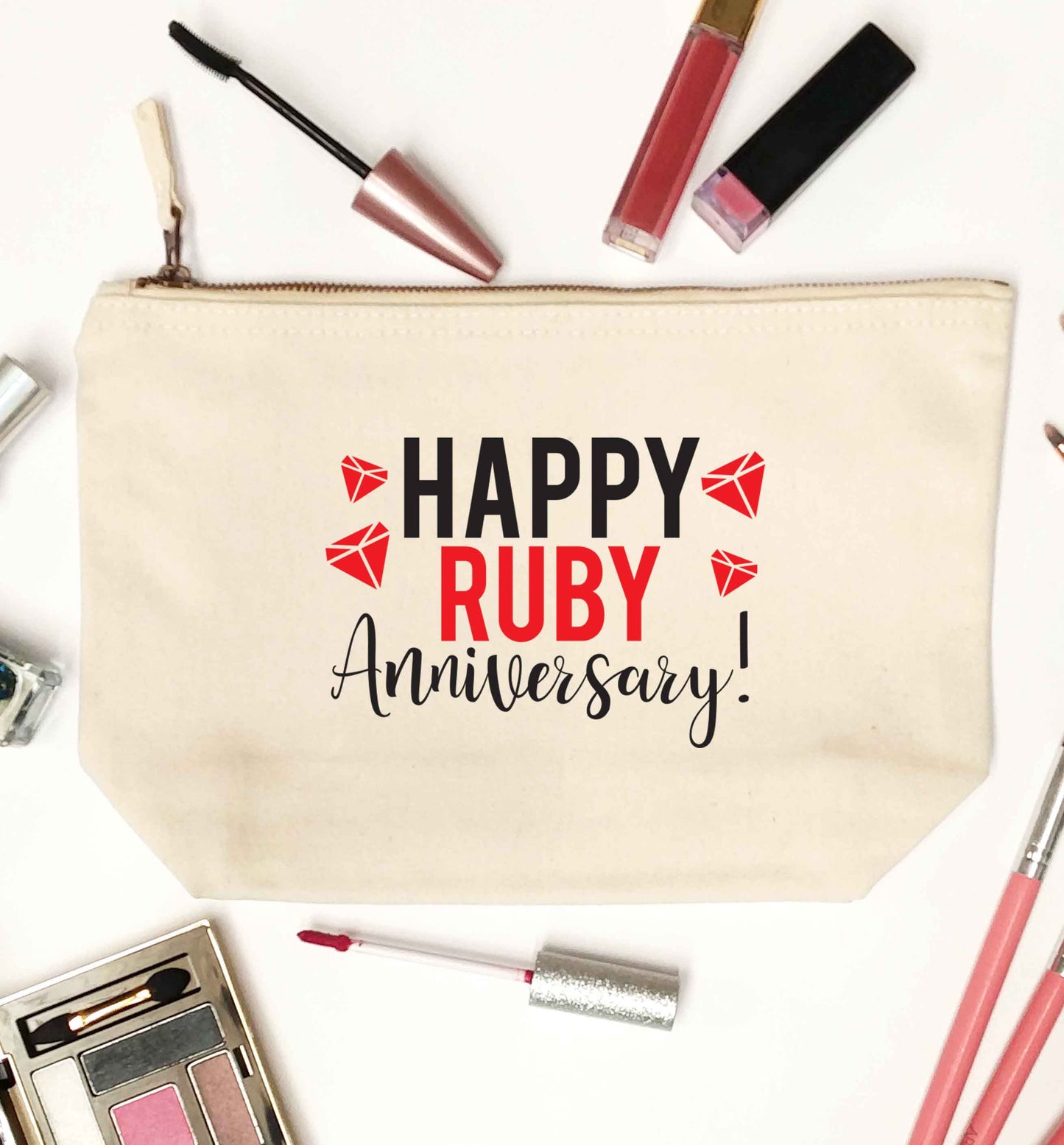 Happy ruby anniversary! natural makeup bag