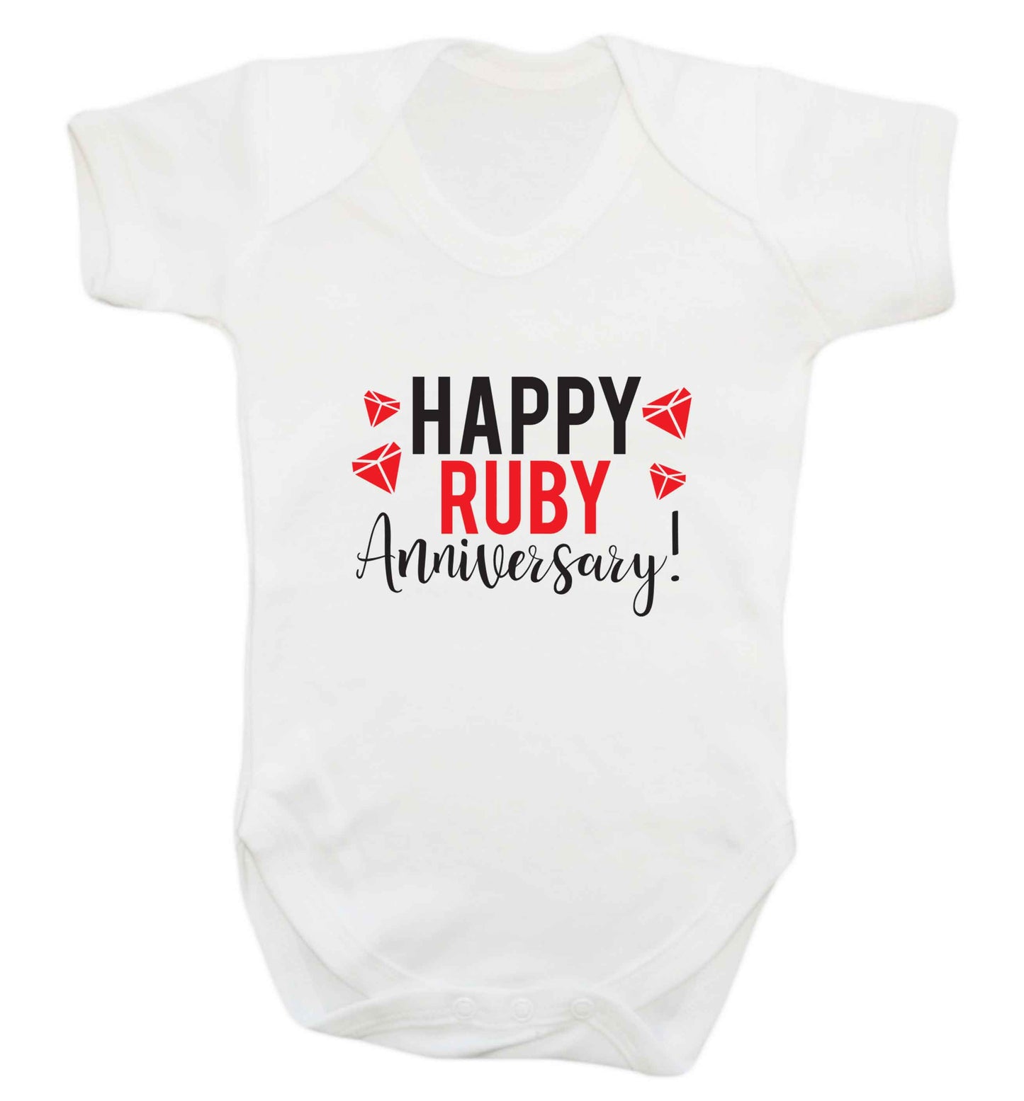 Happy ruby anniversary! baby vest white 18-24 months