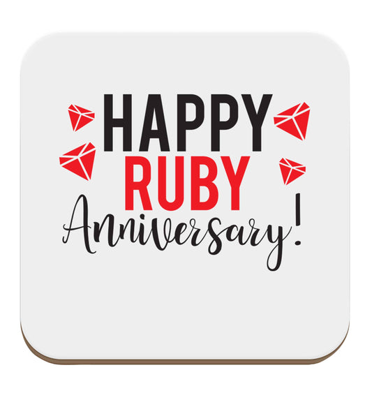 Happy ruby anniversary! set of four coasters