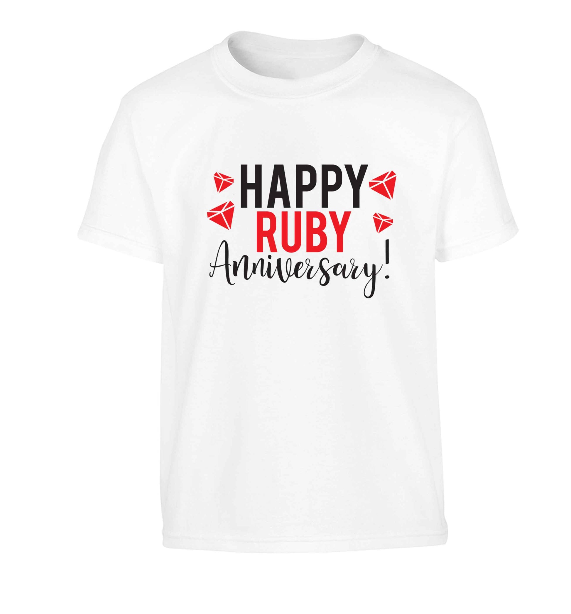 Happy ruby anniversary! Children's white Tshirt 12-13 Years