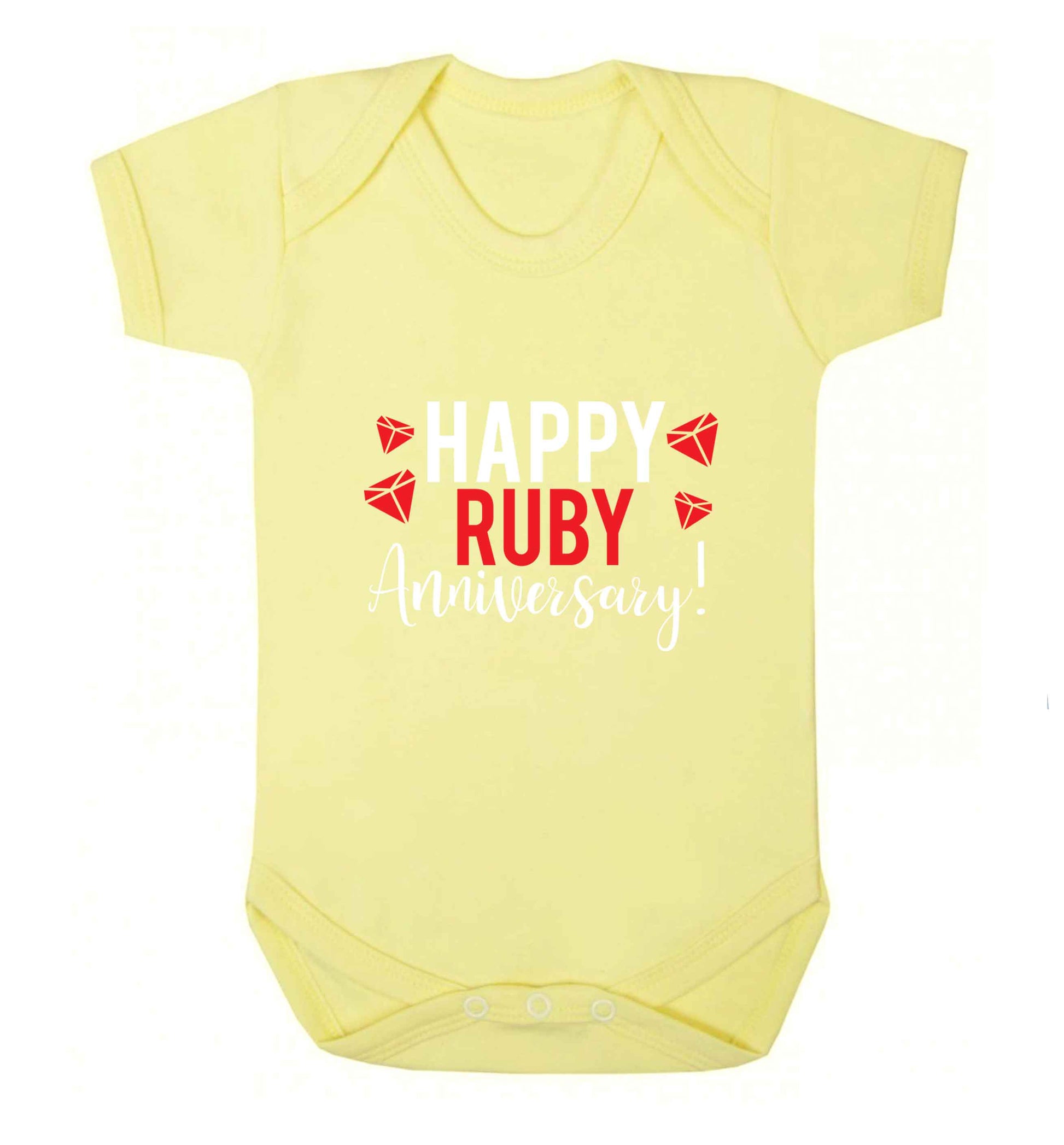 Happy ruby anniversary! baby vest pale yellow 18-24 months