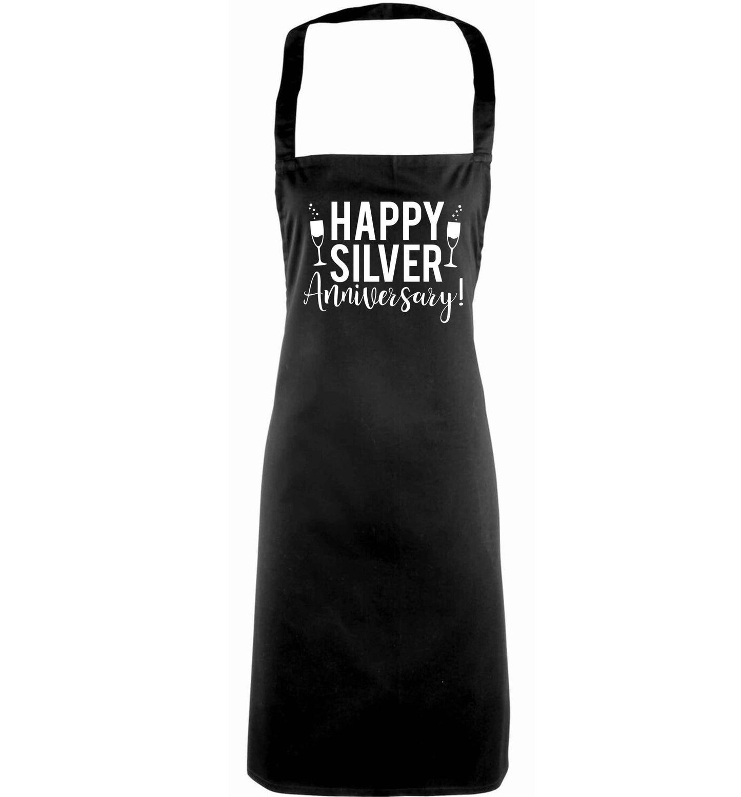 Happy silver anniversary! adults black apron