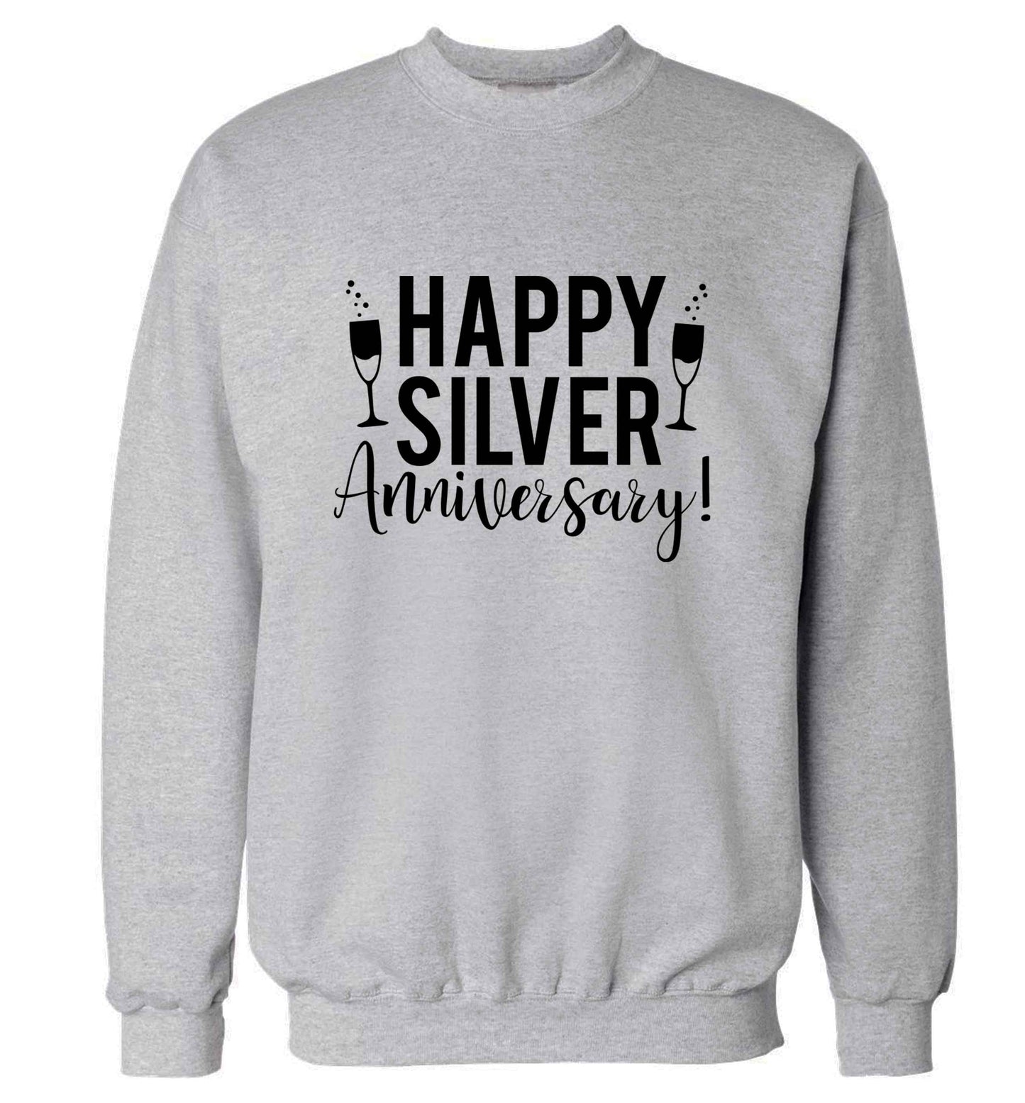 Happy silver anniversary! adult's unisex grey sweater 2XL