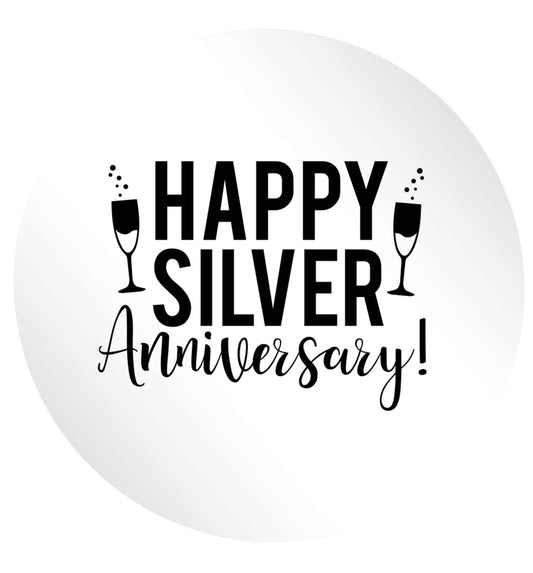 Happy silver anniversary! 24 @ 45mm matt circle stickers