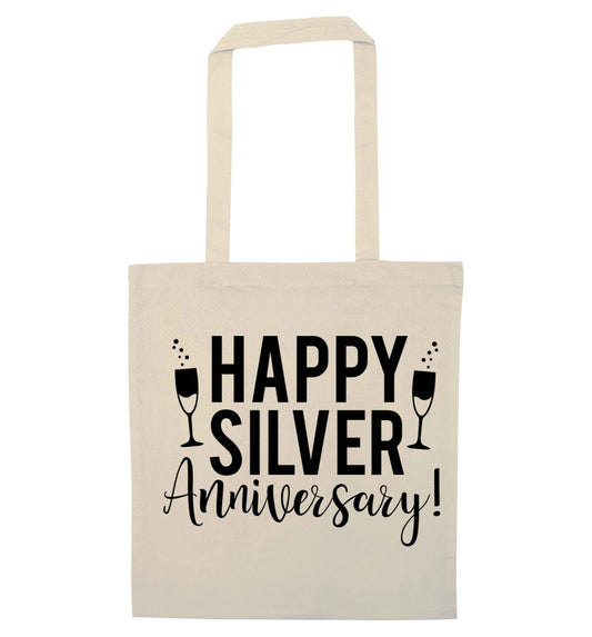 Happy silver anniversary! natural tote bag