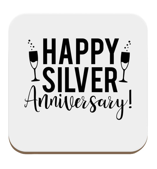 Happy silver anniversary! set of four coasters