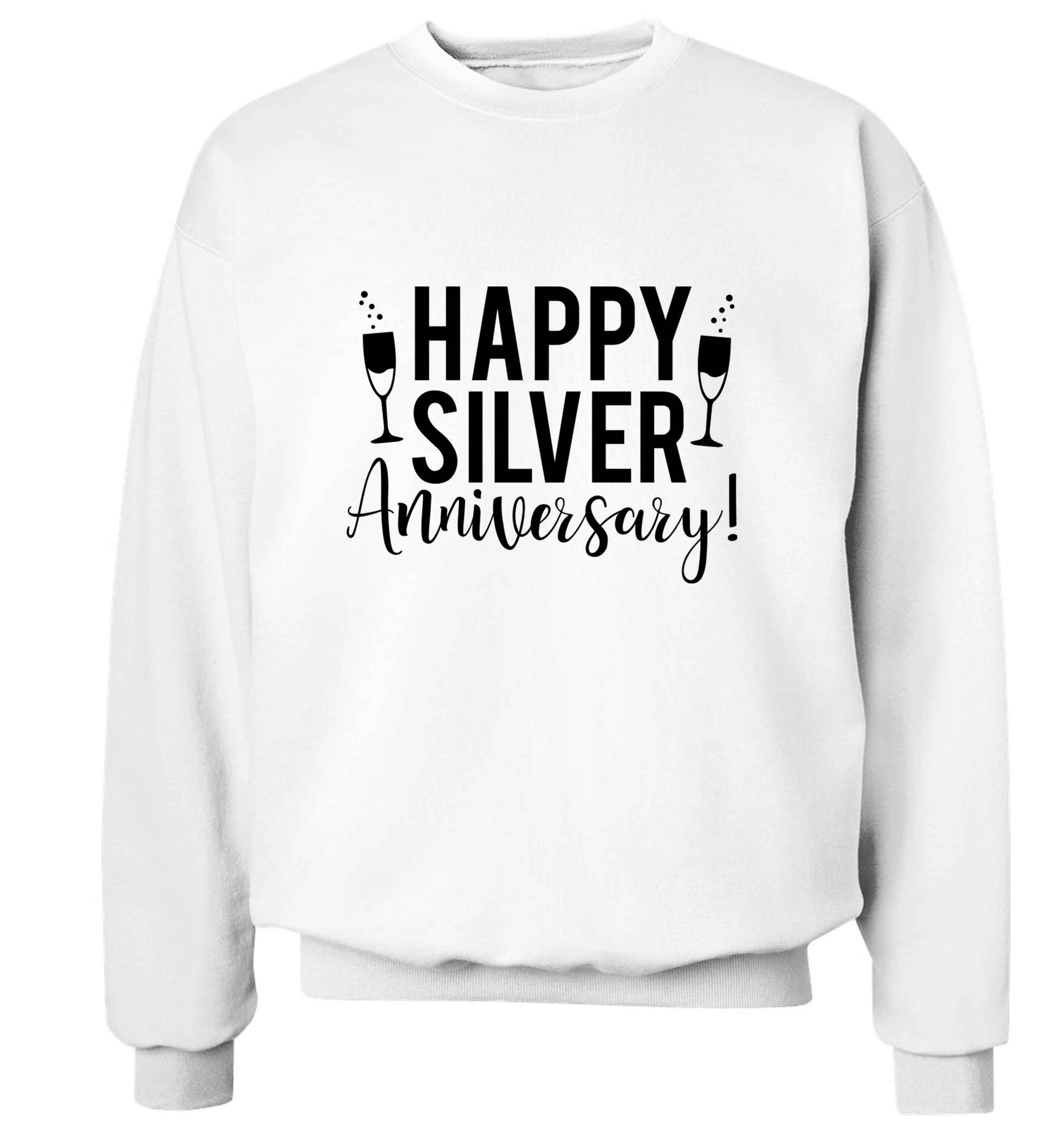 Happy silver anniversary! adult's unisex white sweater 2XL