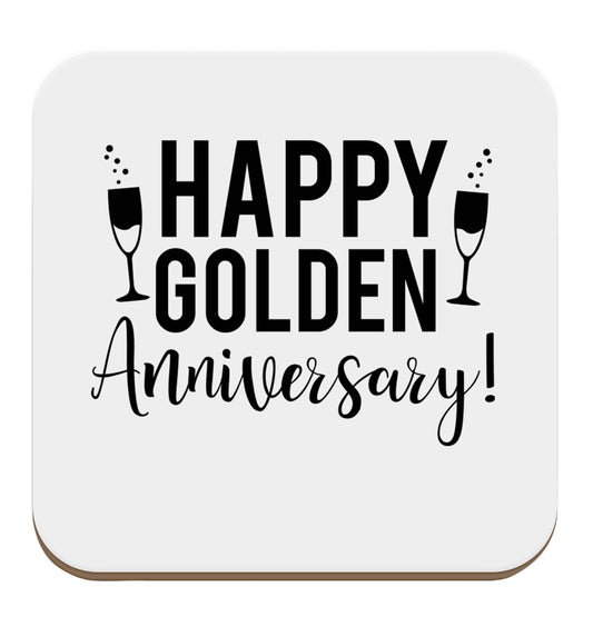 Happy golden anniversary! set of four coasters