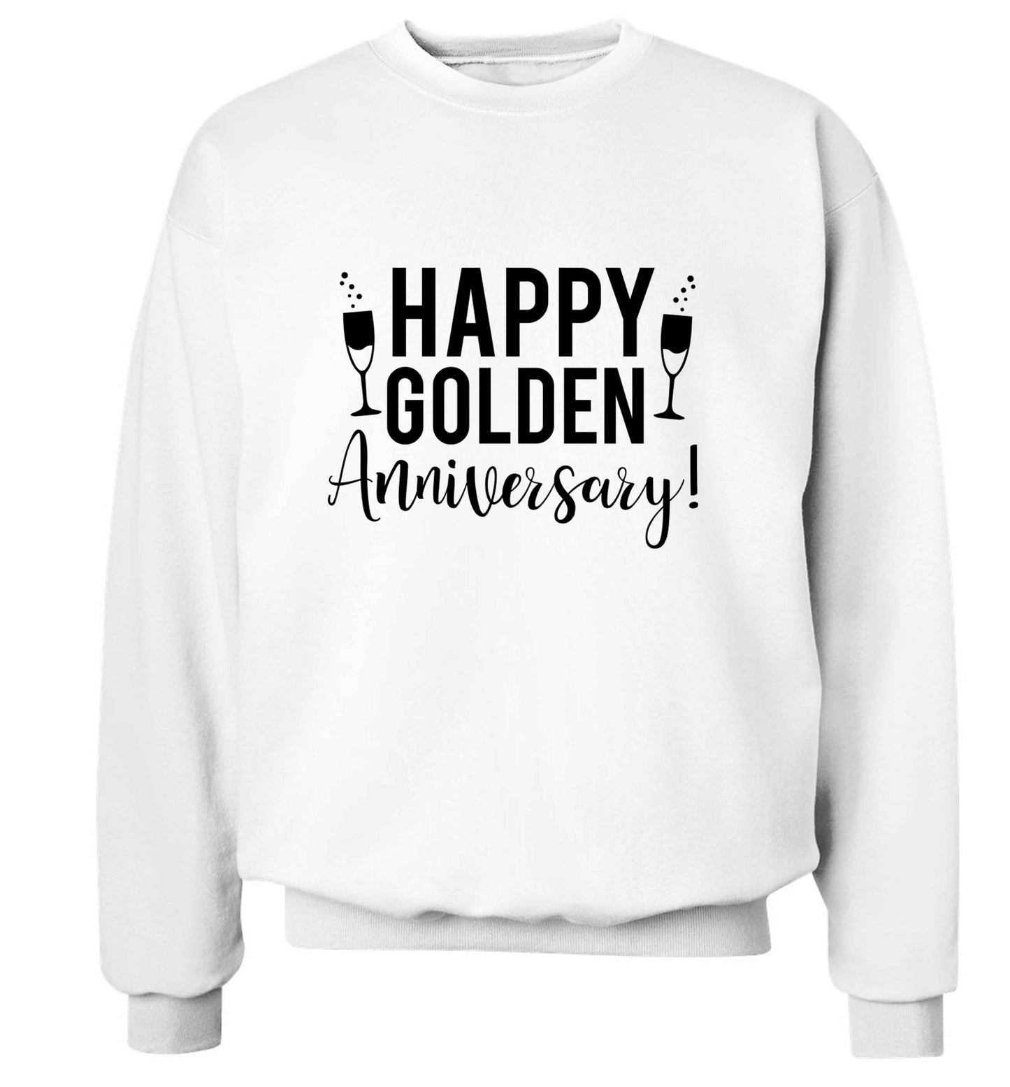 Happy golden anniversary! adult's unisex white sweater 2XL
