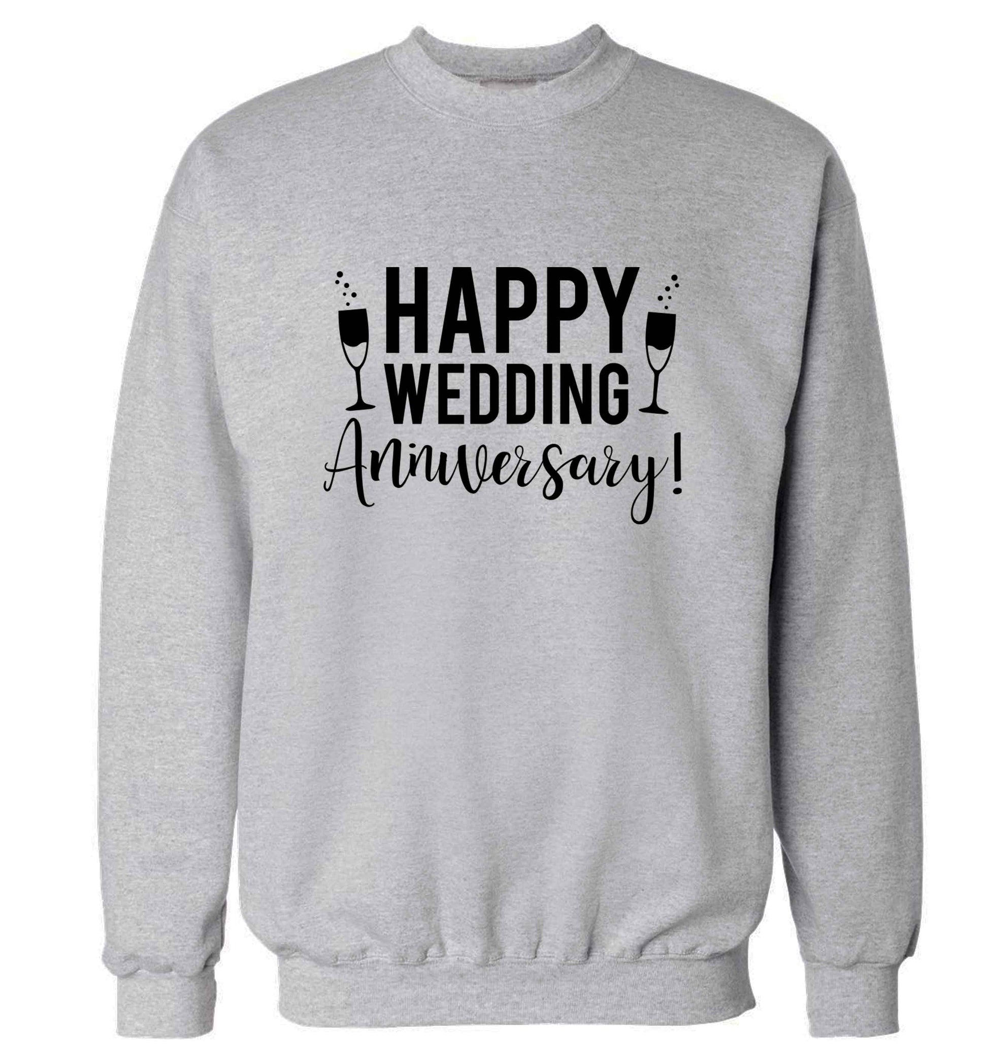 Happy wedding anniversary! adult's unisex grey sweater 2XL