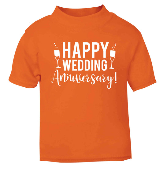 Happy wedding anniversary! orange baby toddler Tshirt 2 Years