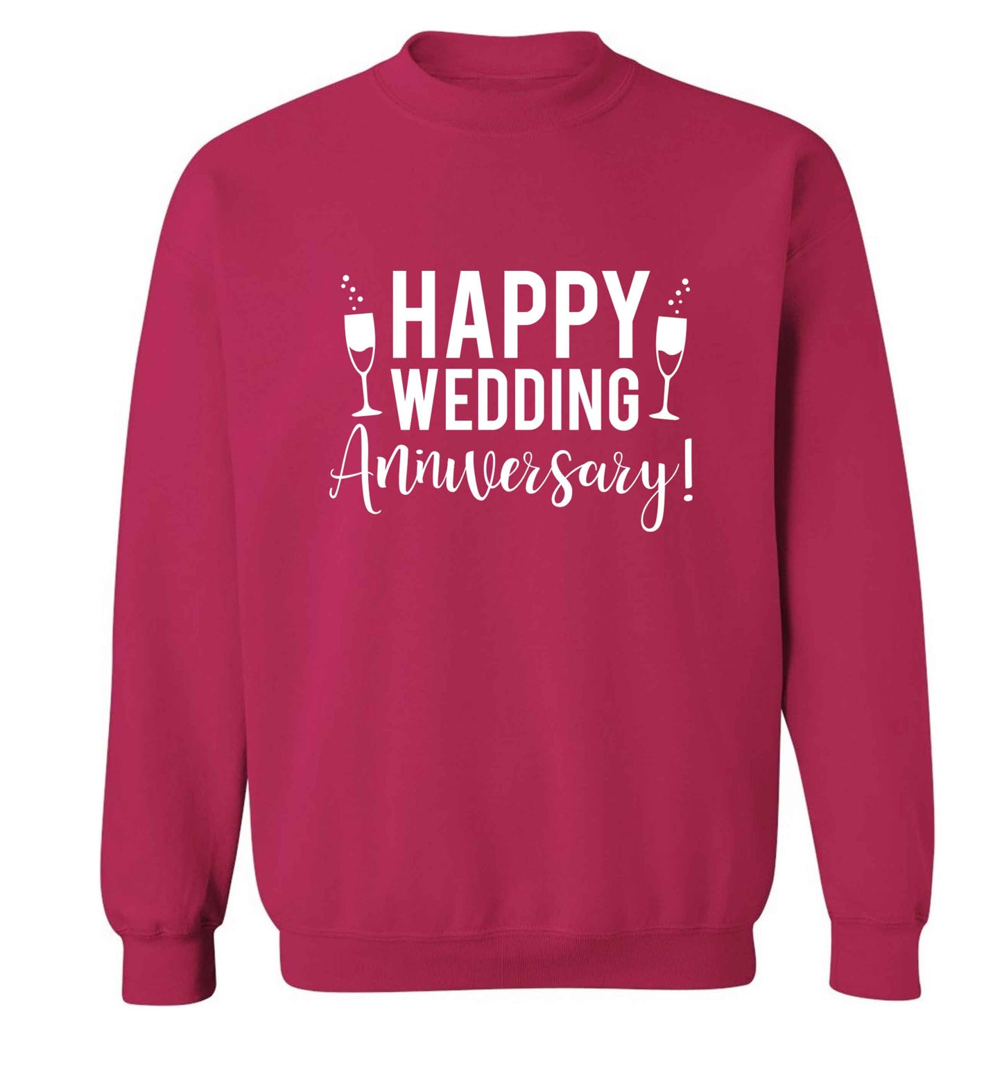 Happy wedding anniversary! adult's unisex pink sweater 2XL
