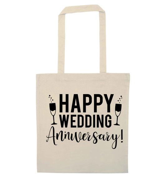 Happy wedding anniversary! natural tote bag