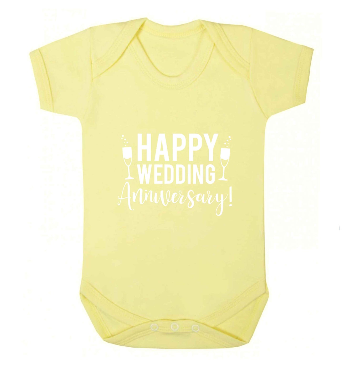 Happy wedding anniversary! baby vest pale yellow 18-24 months