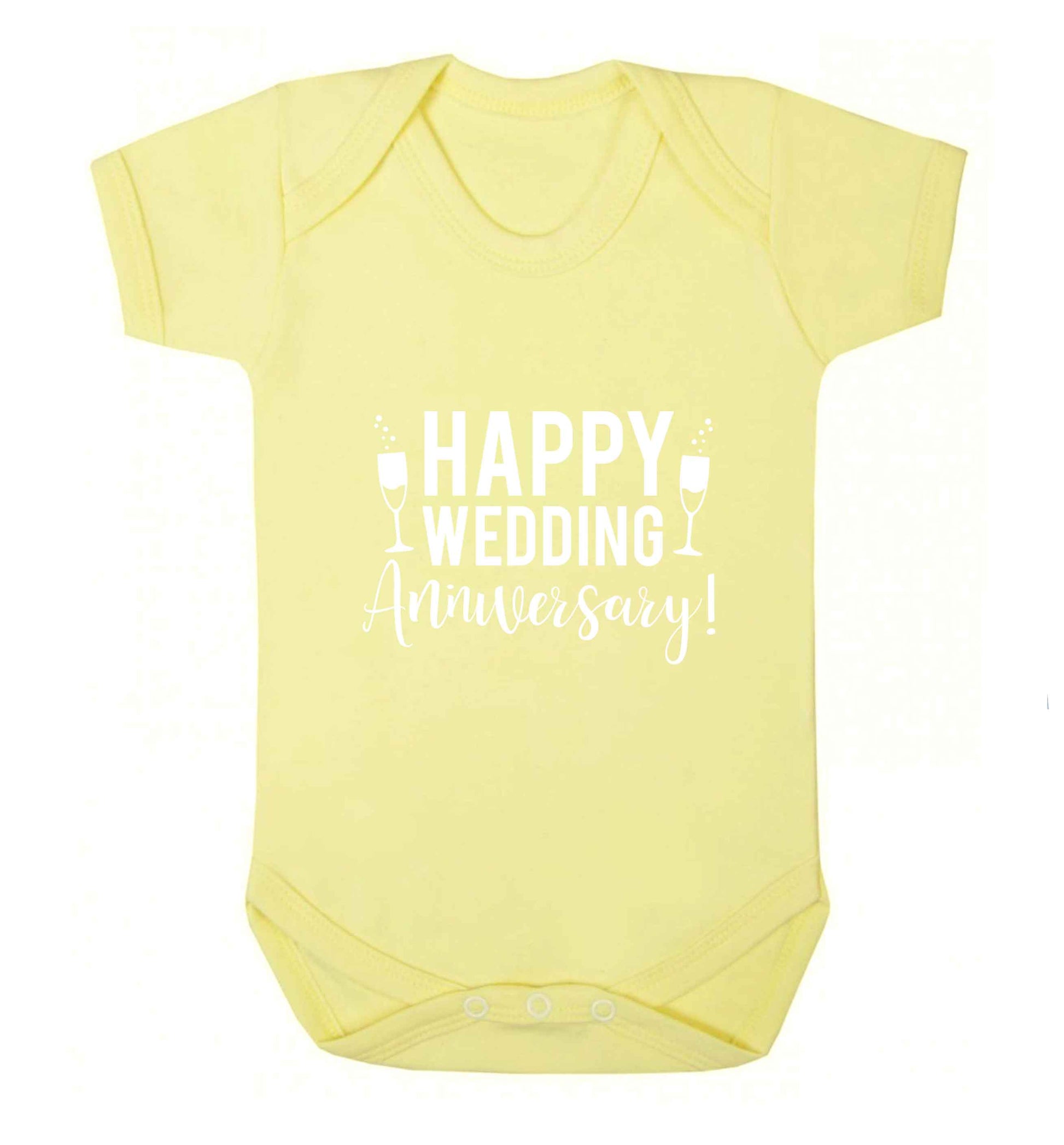 Happy wedding anniversary! baby vest pale yellow 18-24 months