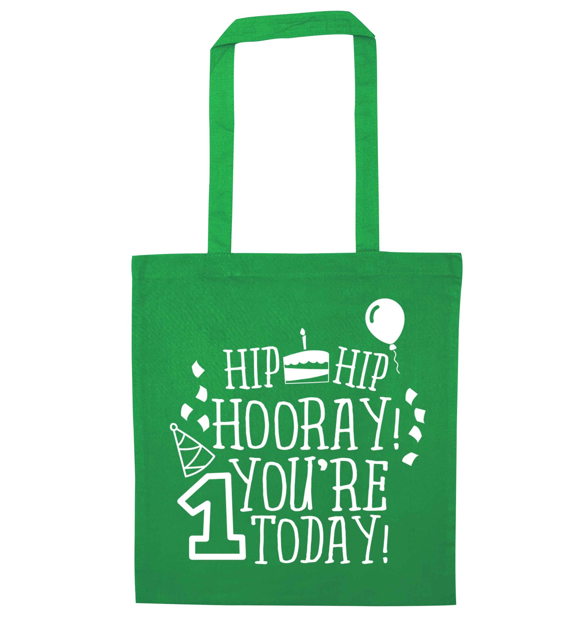 You're one today green tote bag