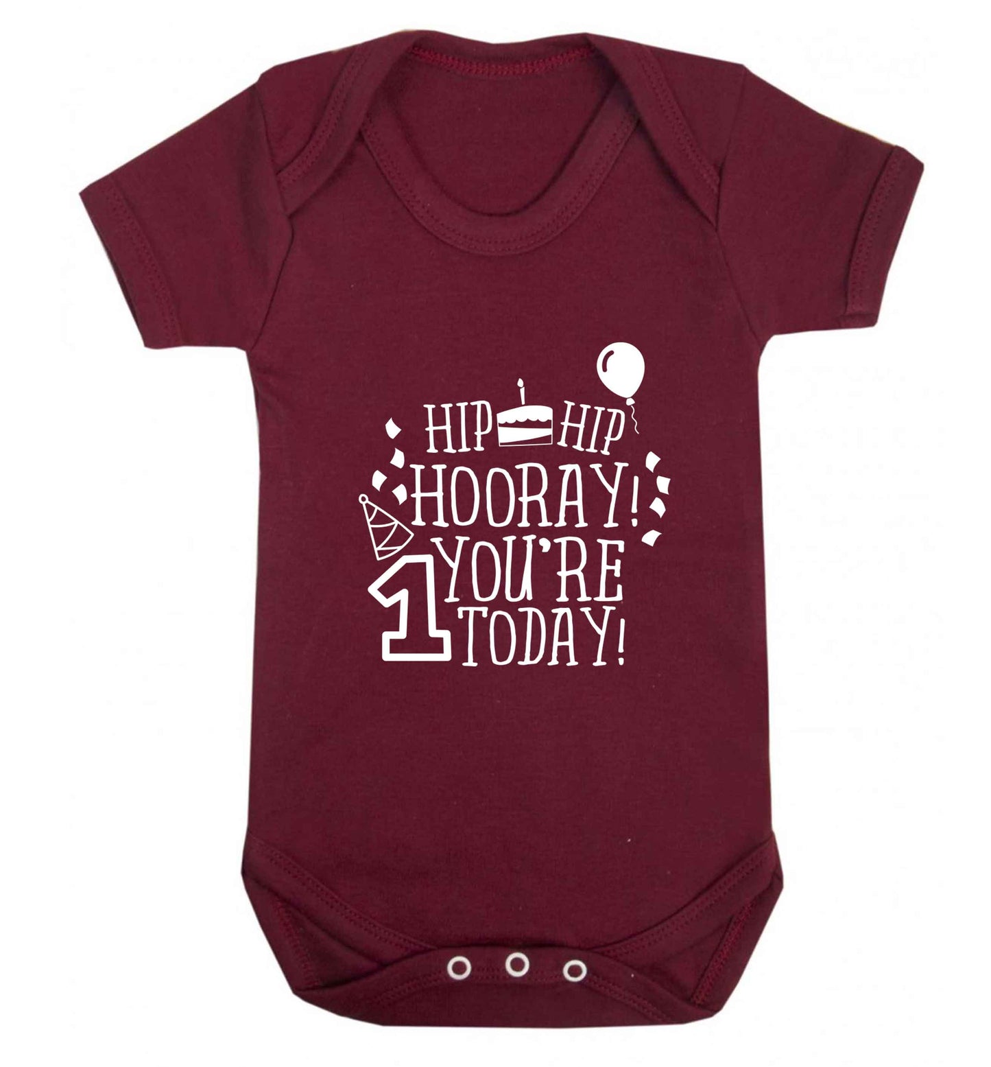 You're one today baby vest maroon 18-24 months