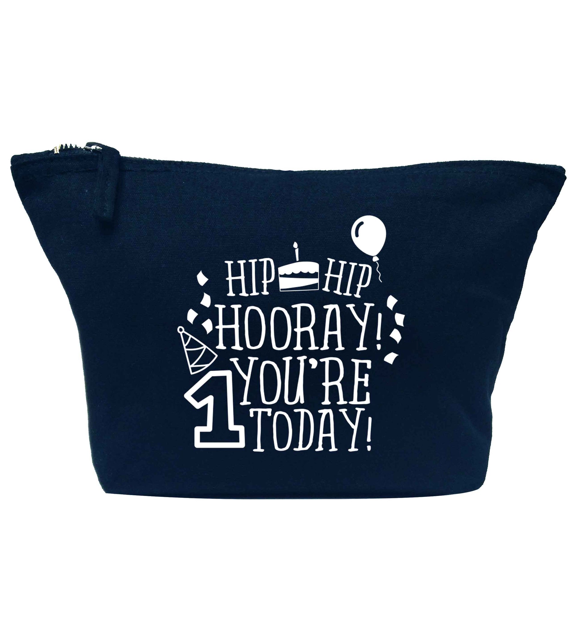 You're one today navy makeup bag