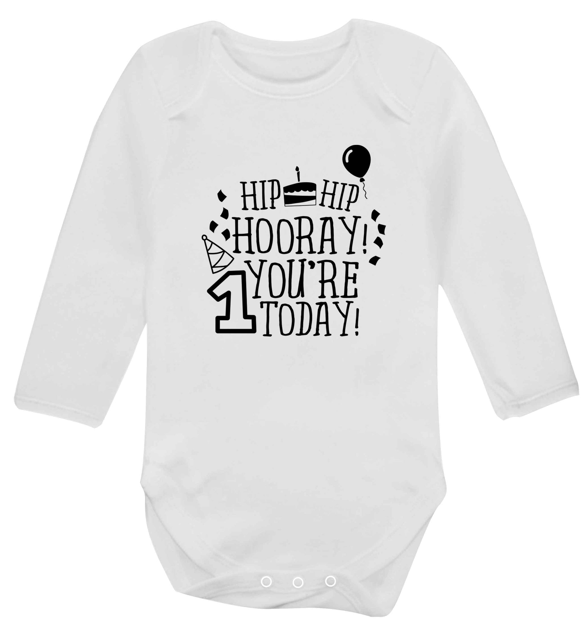 You're one today baby vest long sleeved white 6-12 months