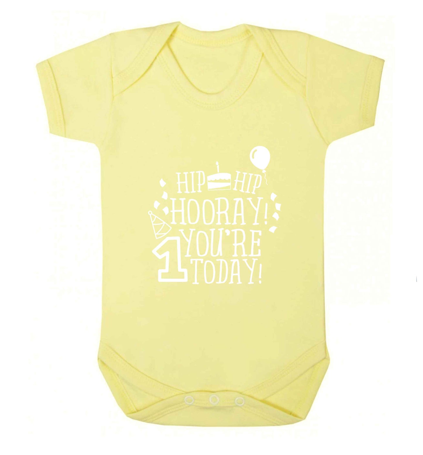 You're one today baby vest pale yellow 18-24 months