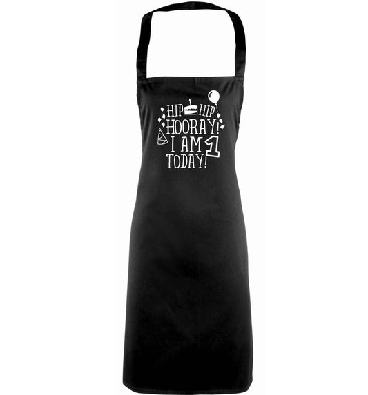 I am One Today adults black apron