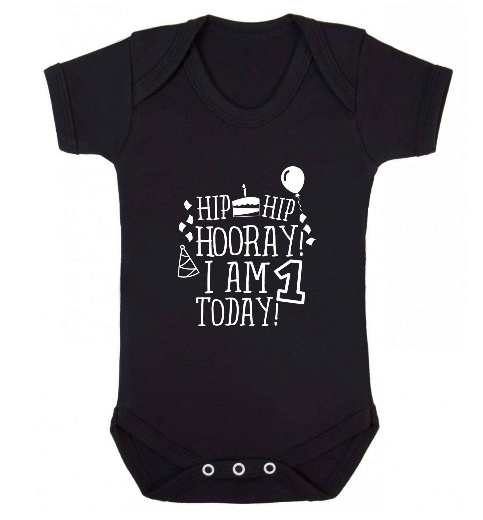 I am One Today baby vest black 18-24 months