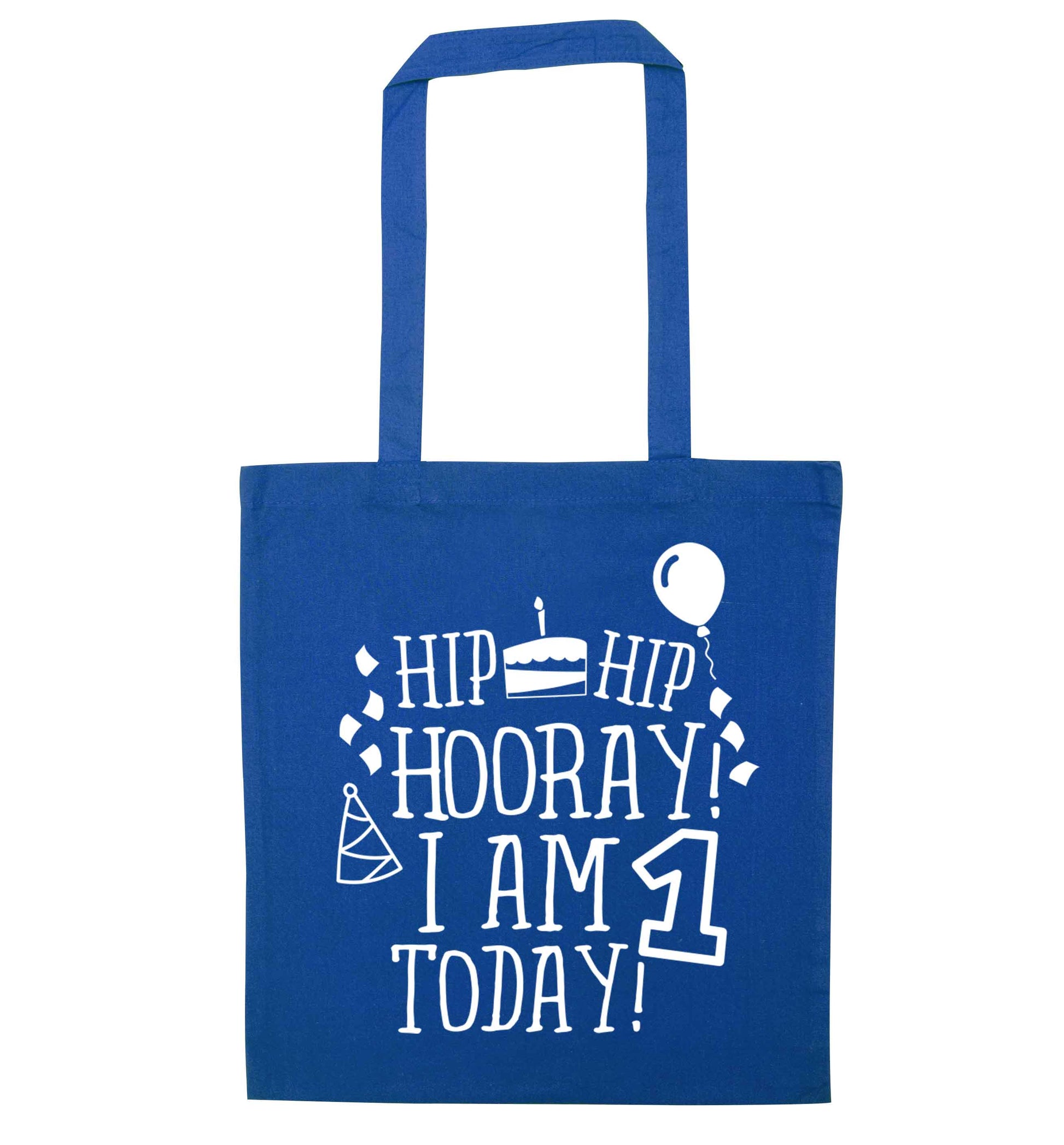 I am One Today blue tote bag