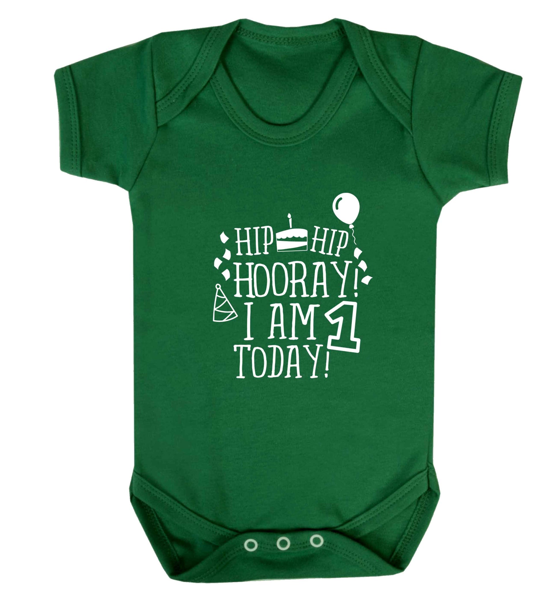 I am One Today baby vest green 18-24 months