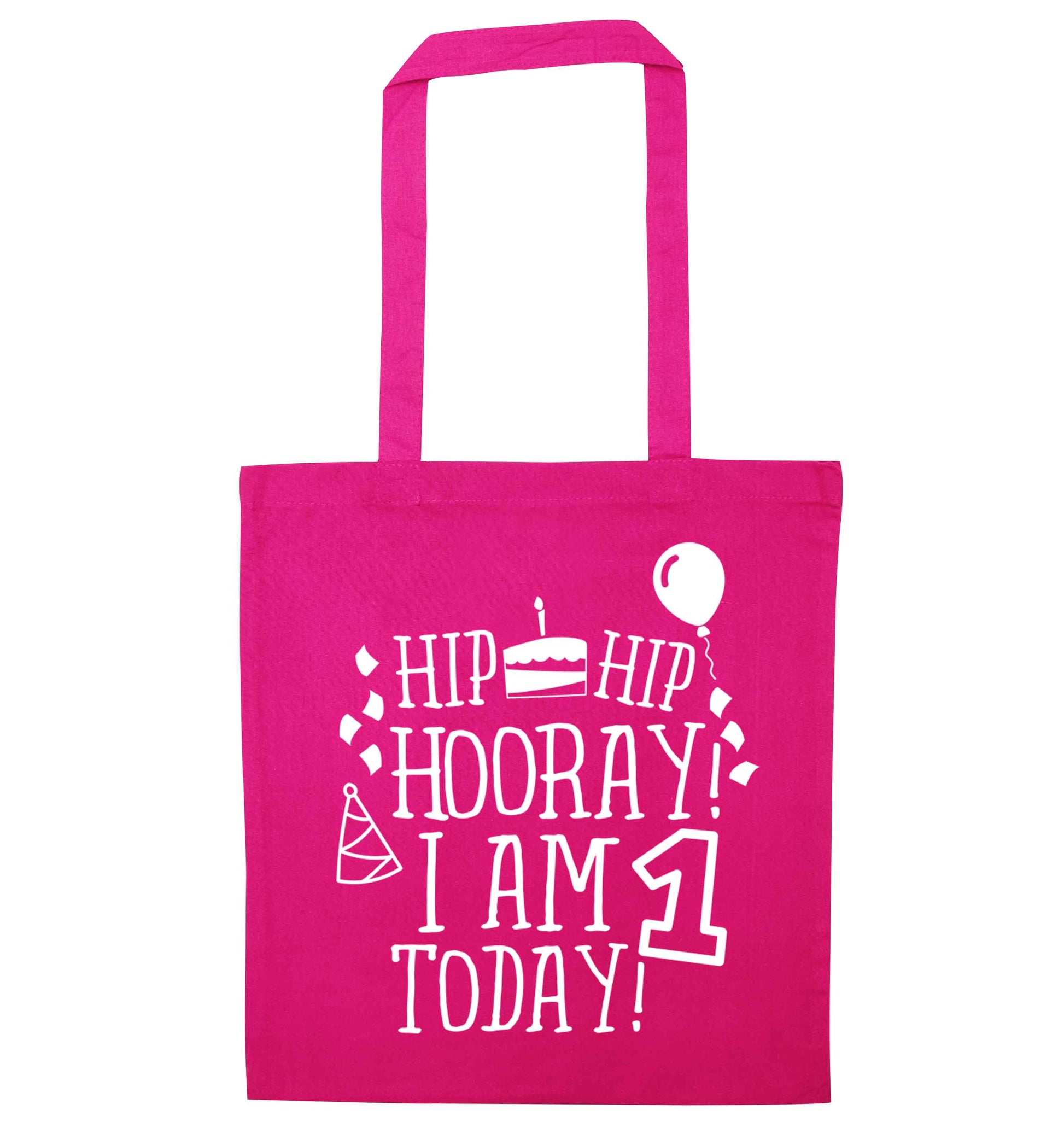 I am One Today pink tote bag