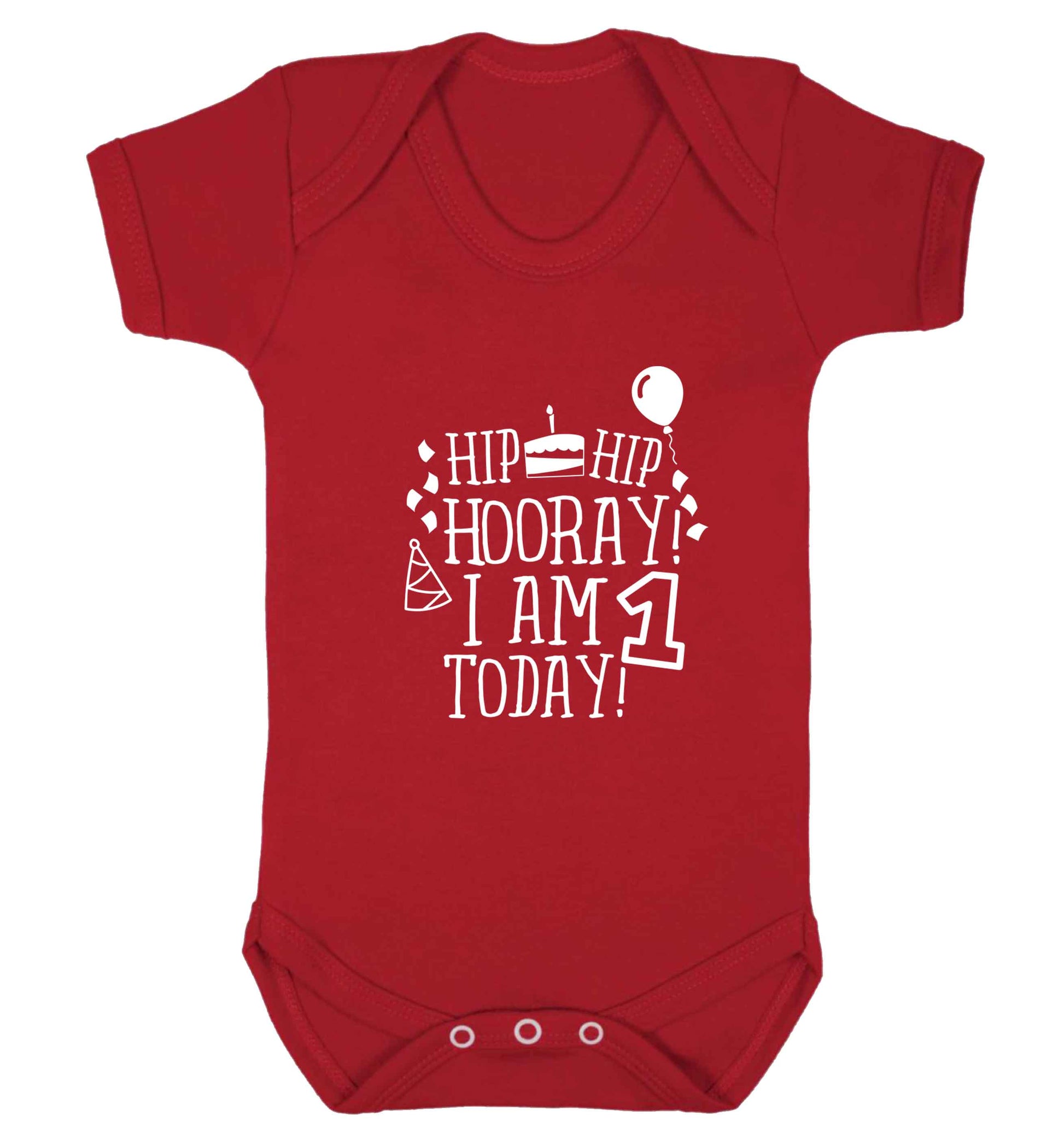 I am One Today baby vest red 18-24 months