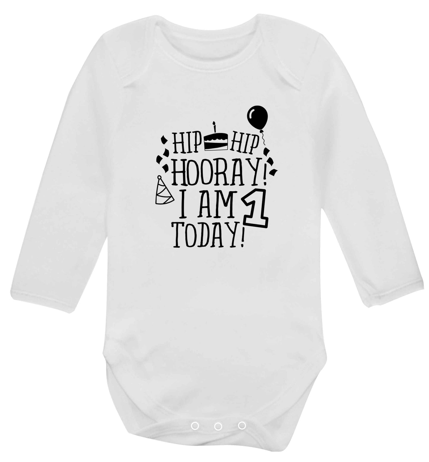 I am One Today baby vest long sleeved white 6-12 months
