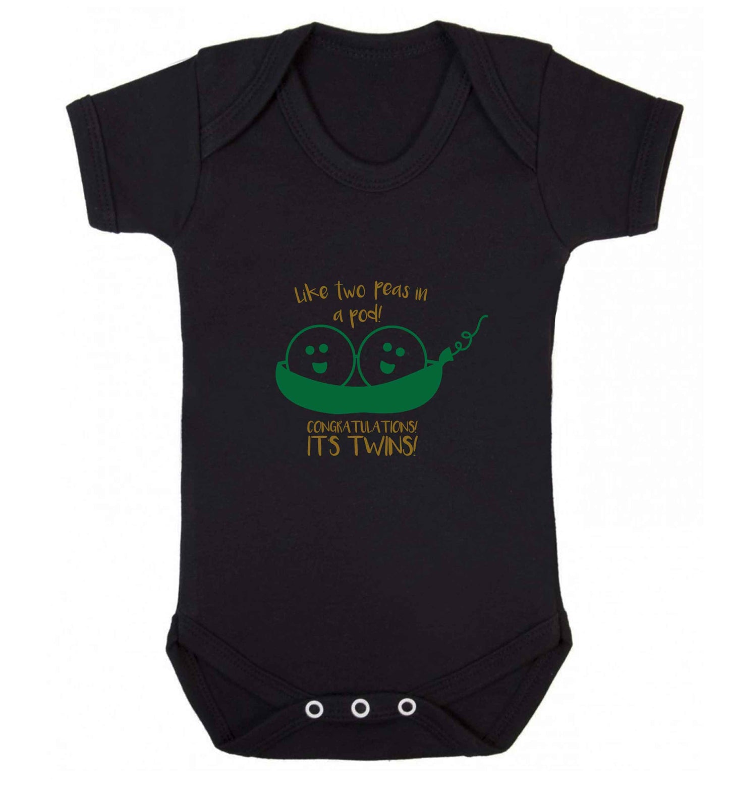 Like two peas in a pod! Congratulations it's twins! baby vest black 18-24 months