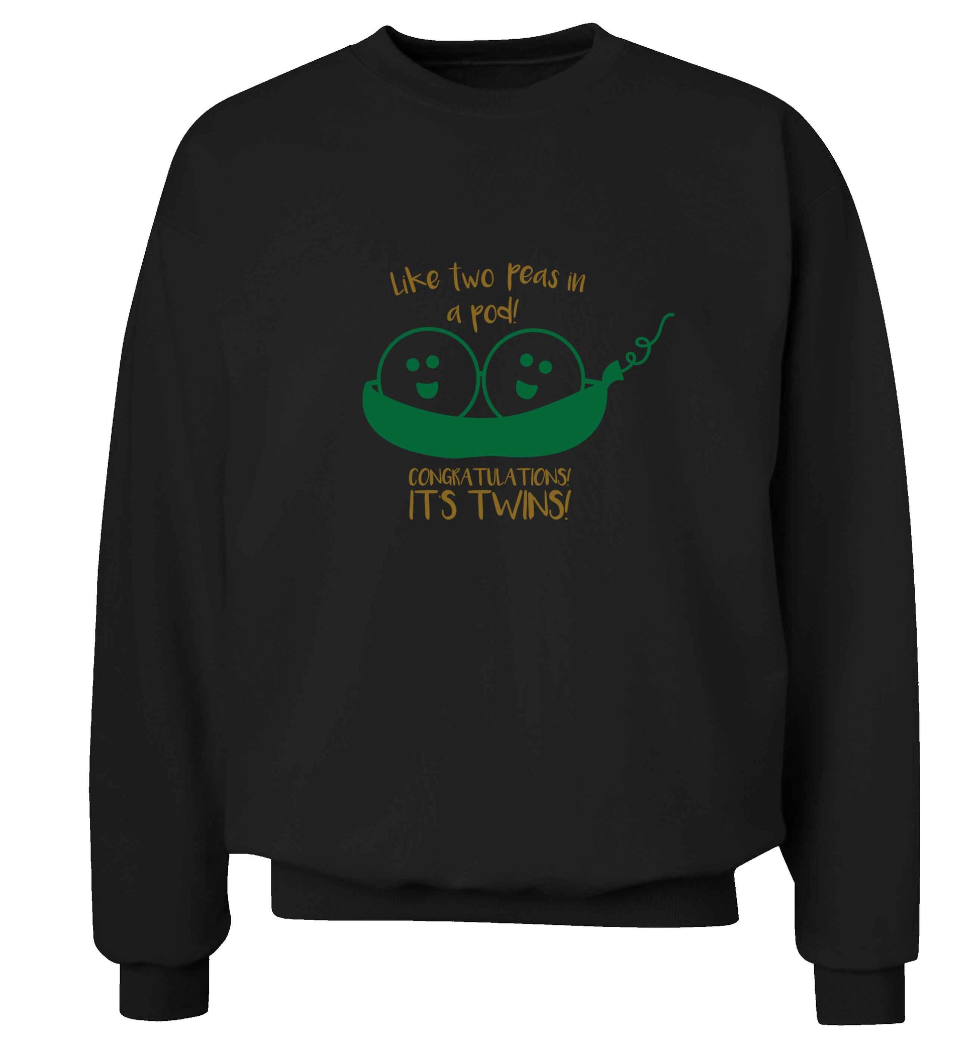 Like two peas in a pod! Congratulations it's twins! adult's unisex black sweater 2XL