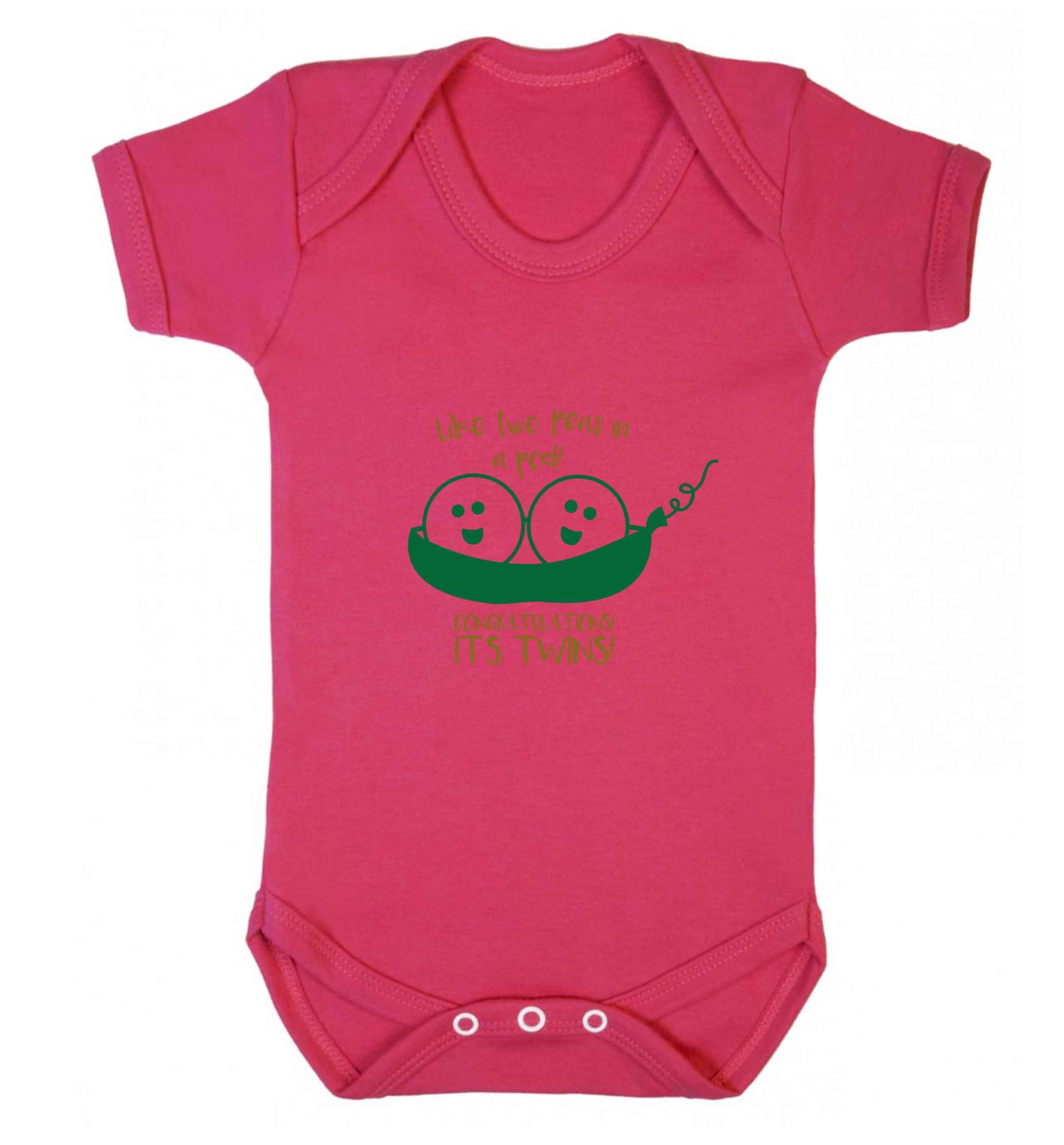 Like two peas in a pod! Congratulations it's twins! baby vest dark pink 18-24 months
