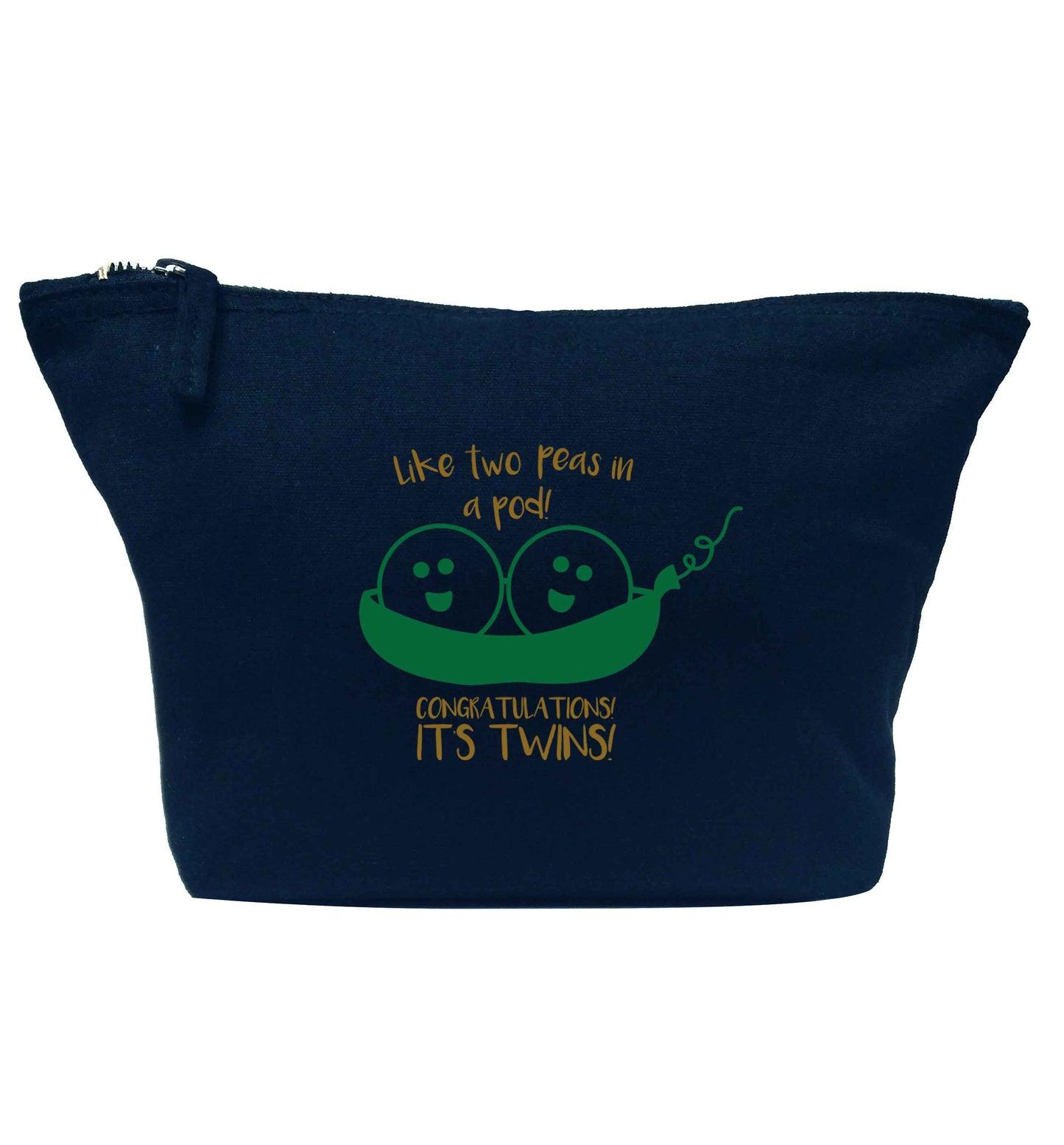 Like two peas in a pod! Congratulations it's twins! navy makeup bag