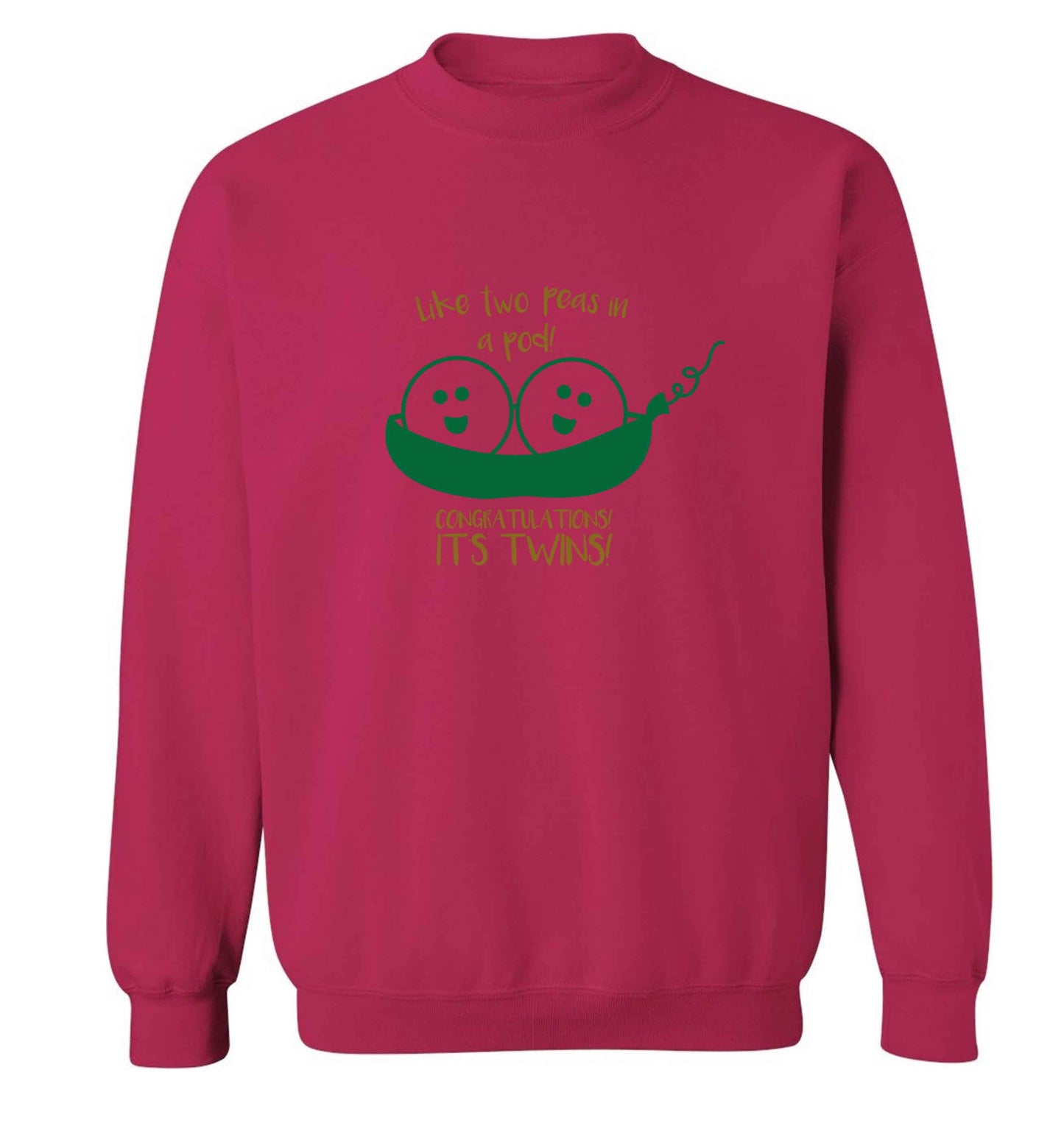 Like two peas in a pod! Congratulations it's twins! adult's unisex pink sweater 2XL