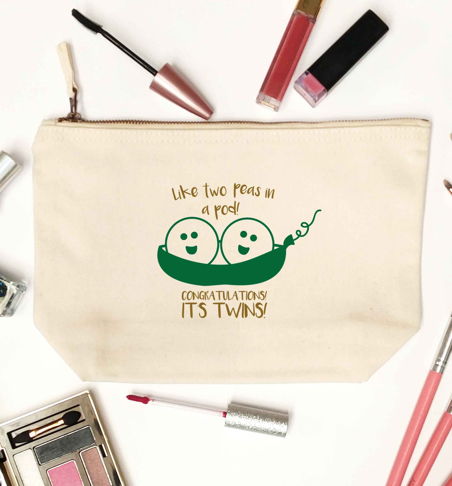 Like two peas in a pod! Congratulations it's twins! natural makeup bag