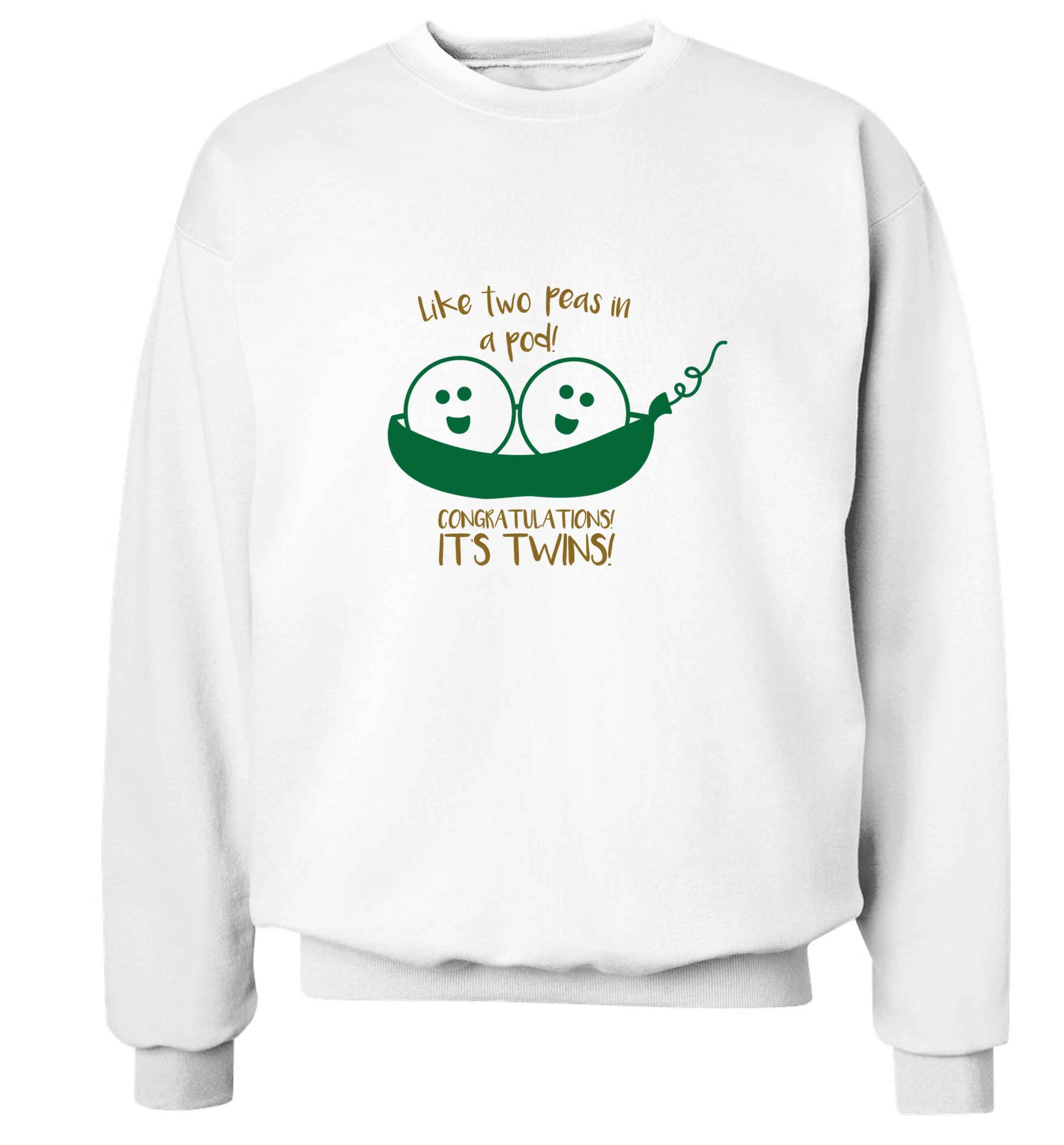 Like two peas in a pod! Congratulations it's twins! adult's unisex white sweater 2XL