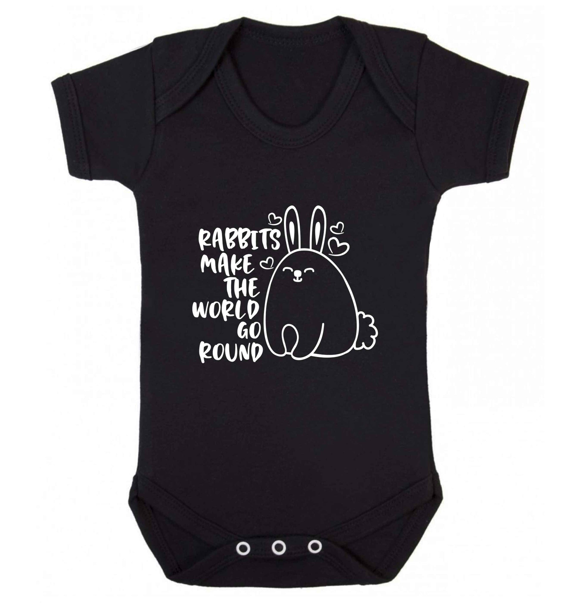 Rabbits make the world go round baby vest black 18-24 months