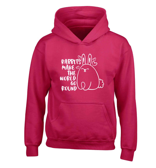 Rabbits make the world go round children's pink hoodie 12-13 Years
